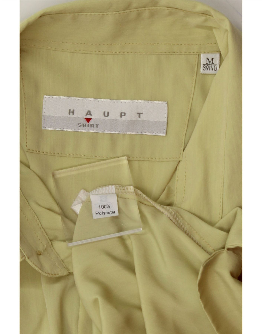 HAUPT Mens Short Sleeve Shirt Size 39/40 Medium Beige Polyester Vintage Haupt and Second-Hand Haupt from Messina Hembry 