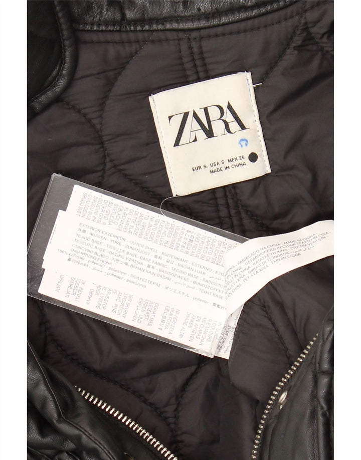 Zara Γυναικείο Καπιτονέ μπουφάν UK 10 Small Black Polyester