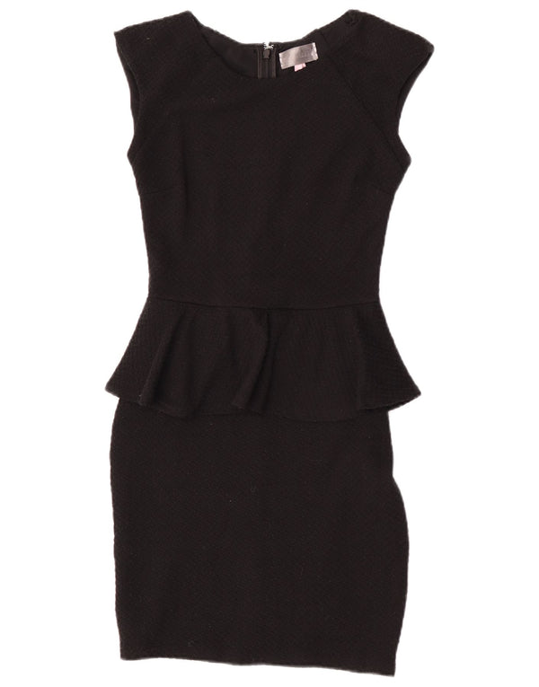 Lipsy Γυναικείο φόρεμα Peplum UK 8 Small Black Polyester