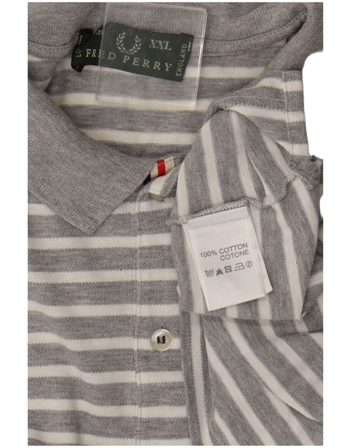 Fred Perry Ανδρικό Πόλο Μπλουζάκι 2XL Γκρι ριγέ βαμβακερό
