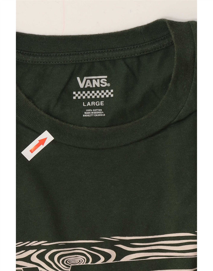 Ανδρικό γραφικό T-Shirt Vans Top μεγάλο πράσινο βαμβακερό