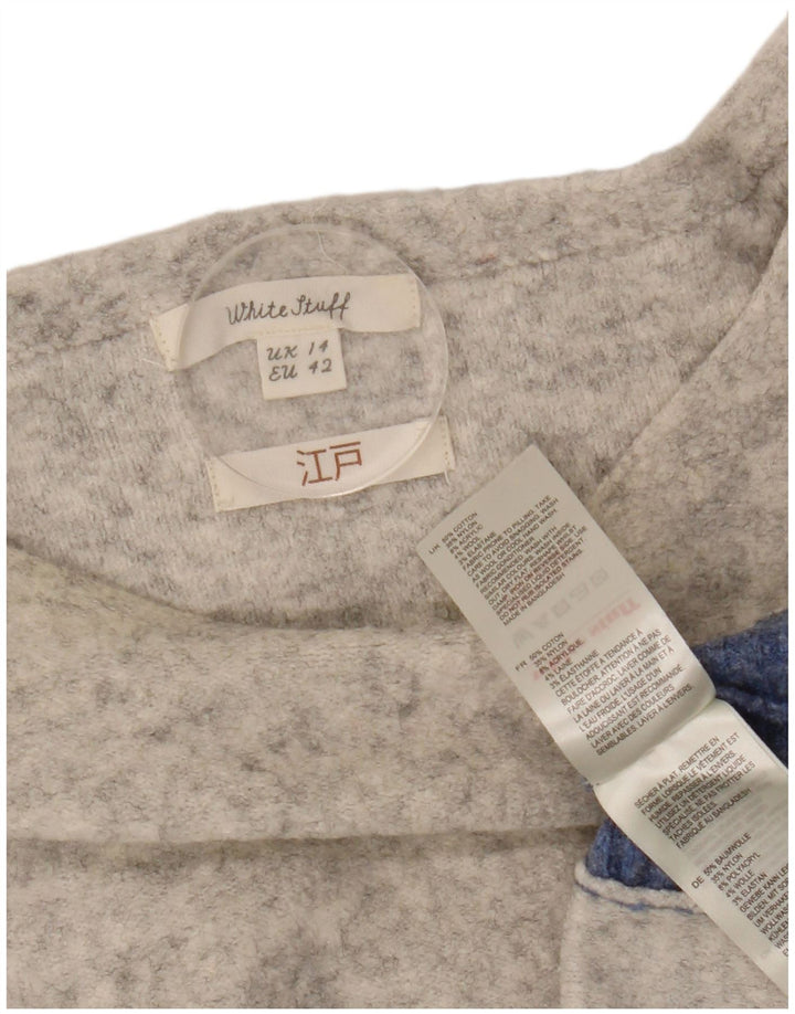 White Stuff Γυναικείο πουλόβερ με λαιμό σκάφος UK 14 Large Grey Colourblock