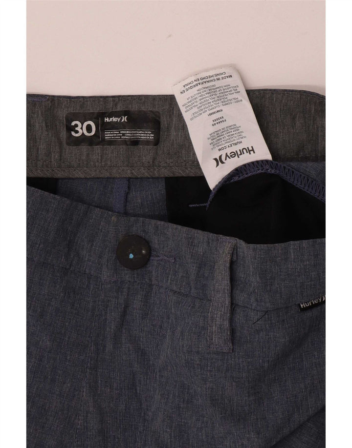 Hurley Ανδρικό σορτς Chino κανονικό μεσαίο W30 μπλε πολυεστέρας
