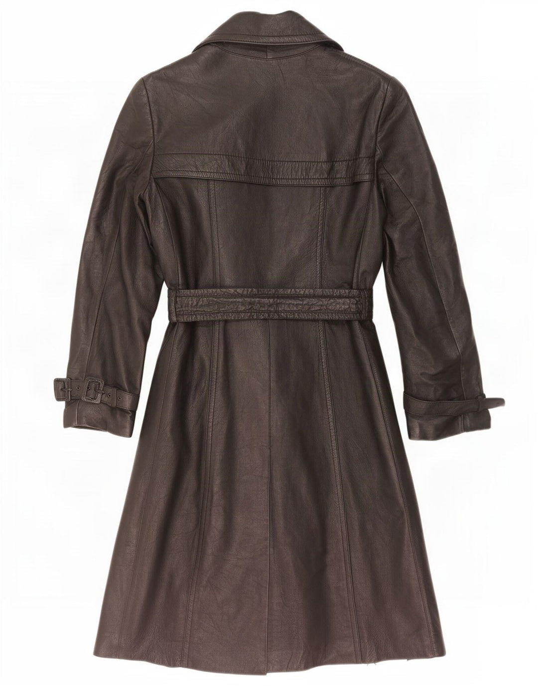 Vintage Γυναικείο Δερμάτινο Παλτό UK 10 Small Black