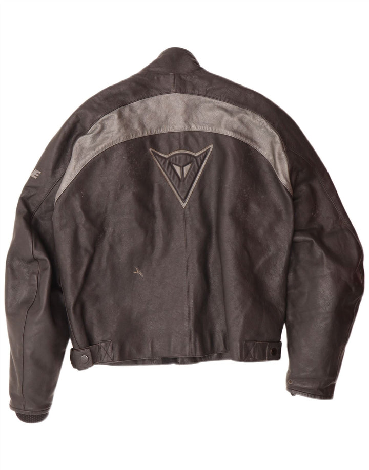 DAINESE Ανδρικό τζάκετ Racer με γραφικό μέγεθος 54 Μεγάλο μαύρο δερμάτινο χρώμα