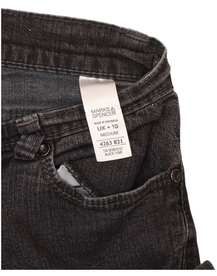 Marks & Spencer Γυναικεία Bootcut Jeans UK 10 Small W27 L29 Μαύρο βαμβακερό