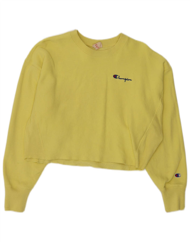 CHAMPION Γυναικεία φούτερ Reverse Weave Crop Jumper UK 14 Medium Yellow