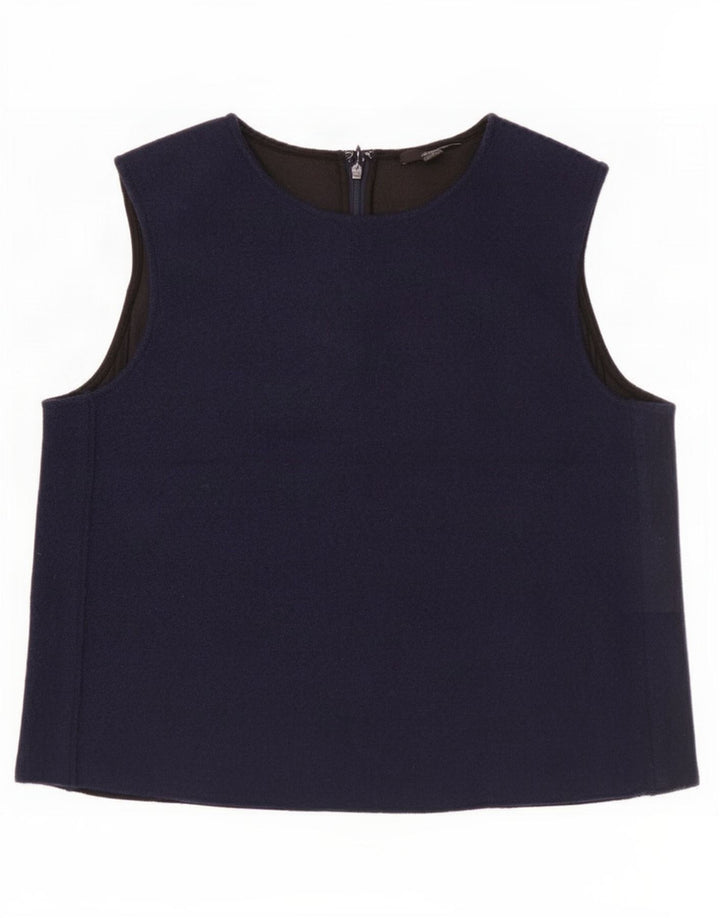 Cos Γυναικεία Αμάνικη Μπλούζα Top EU 38 Medium Navy Blue Wool