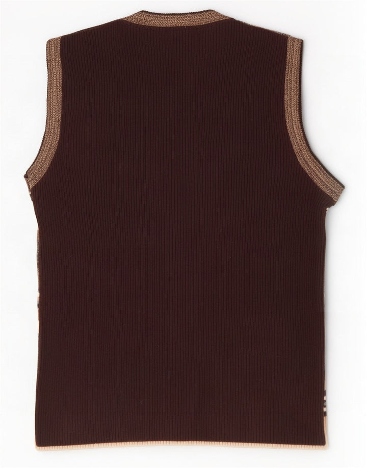 Zara ανδρικό γιλέκο Tank Top Μεγάλο καφέ ριγέ ακρυλικό