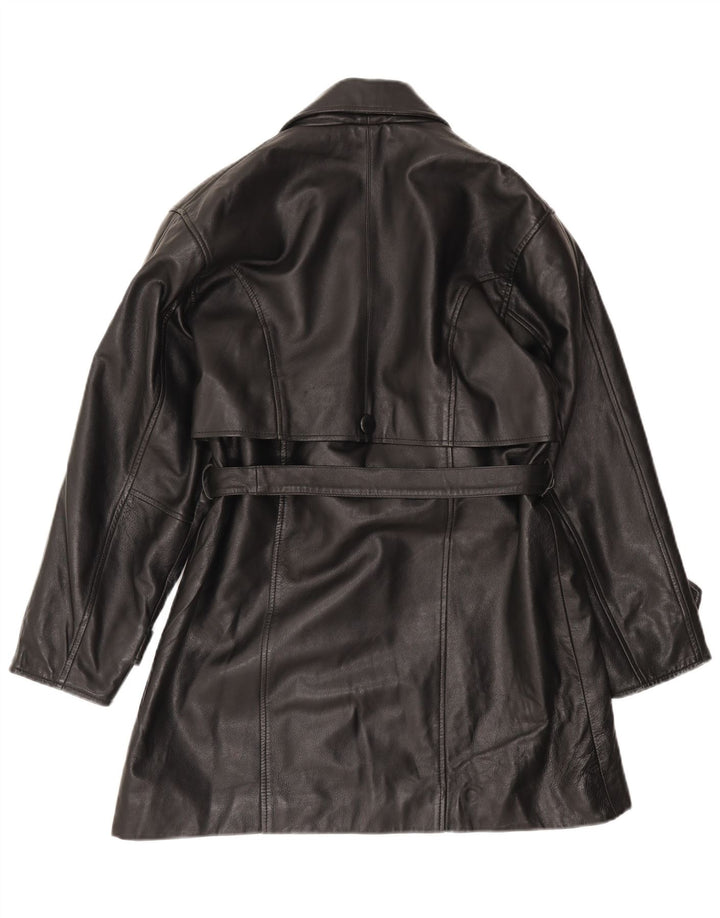 Santini Γυναικείο Δερμάτινο Παλτό UK 14 Medium Black Leather