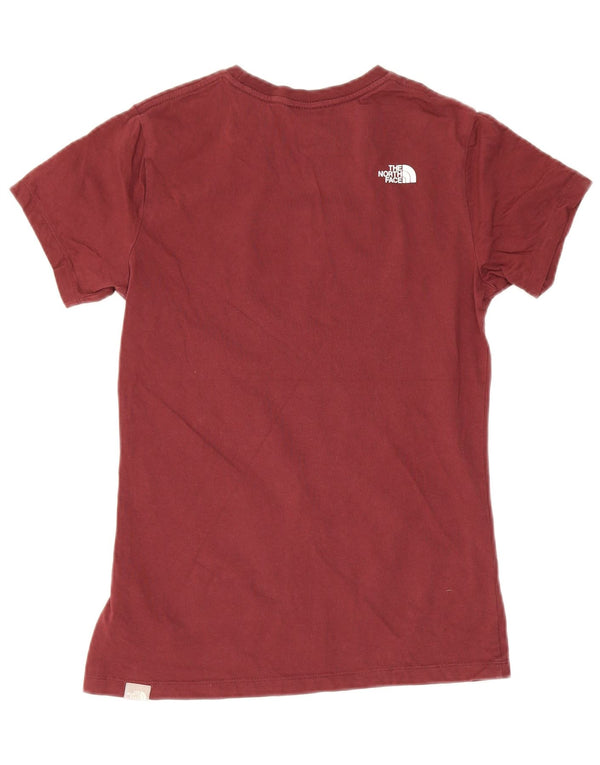 The North Face Γυναικεία γραφικά T-Shirt Top UK 8 Small μπορντό βαμβακερό