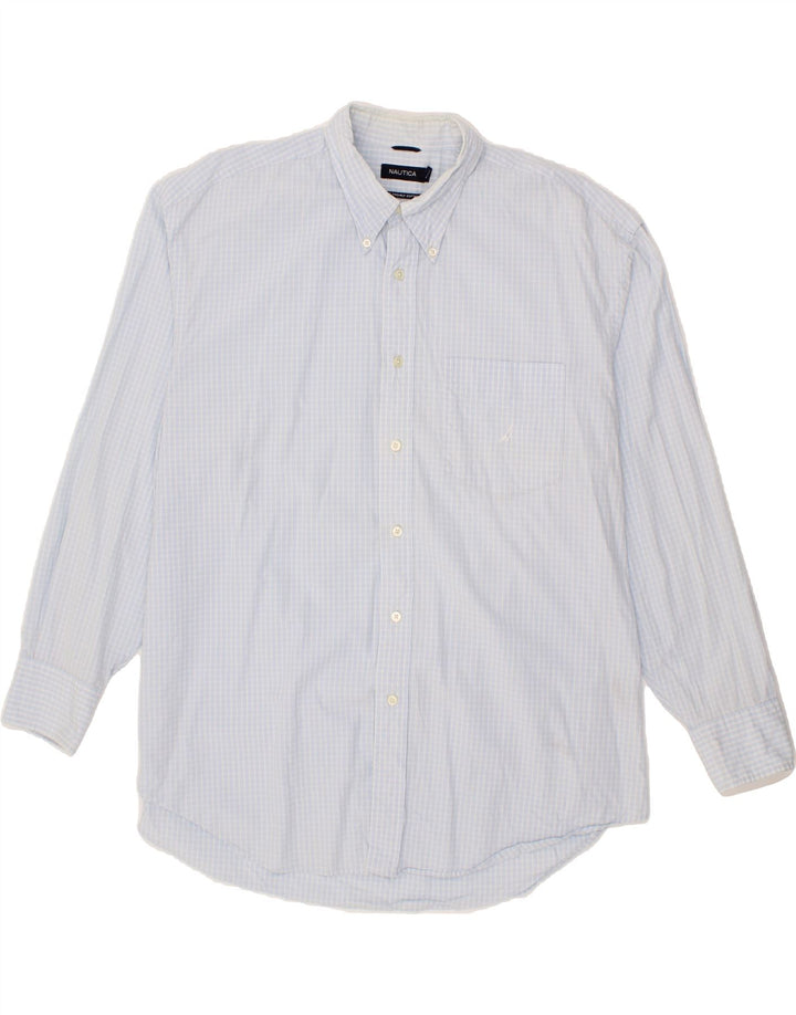 NAUTICA Mens Shirt XL Blue Check Cotton Vintage Nautica and Second-Hand Nautica from Messina Hembry 