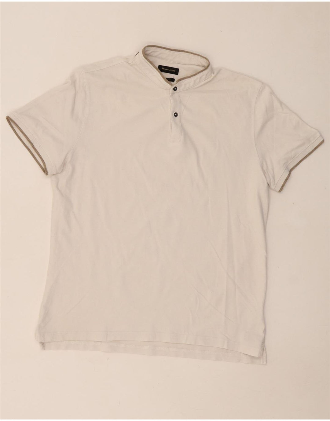 MASSIMO DUTTI Ανδρικό μπλουζάκι Polo Casual Fit XL Λευκό