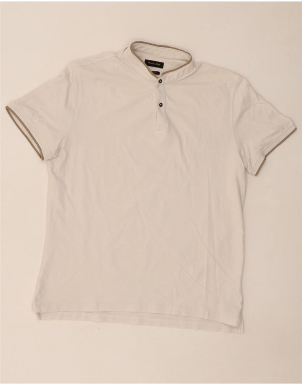 MASSIMO DUTTI Ανδρικό μπλουζάκι Polo Casual Fit XL Λευκό