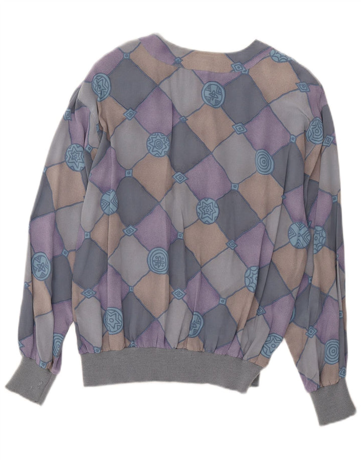 AGENDA Γυναικείο Πουκάμισο Μπλούζα IT 42 Μεσαίο Μπλε Check Silk