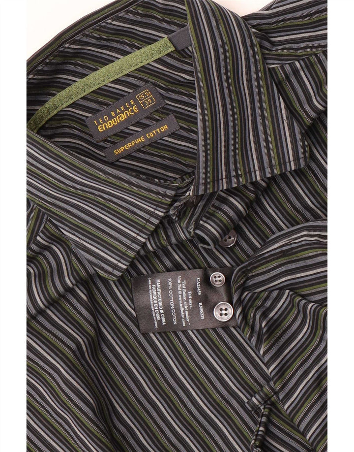 Ανδρικό πουκάμισο Ted Baker Μέγεθος 39 15 1/2 Βαμβακερό μεσαίο γκρι ρίγες