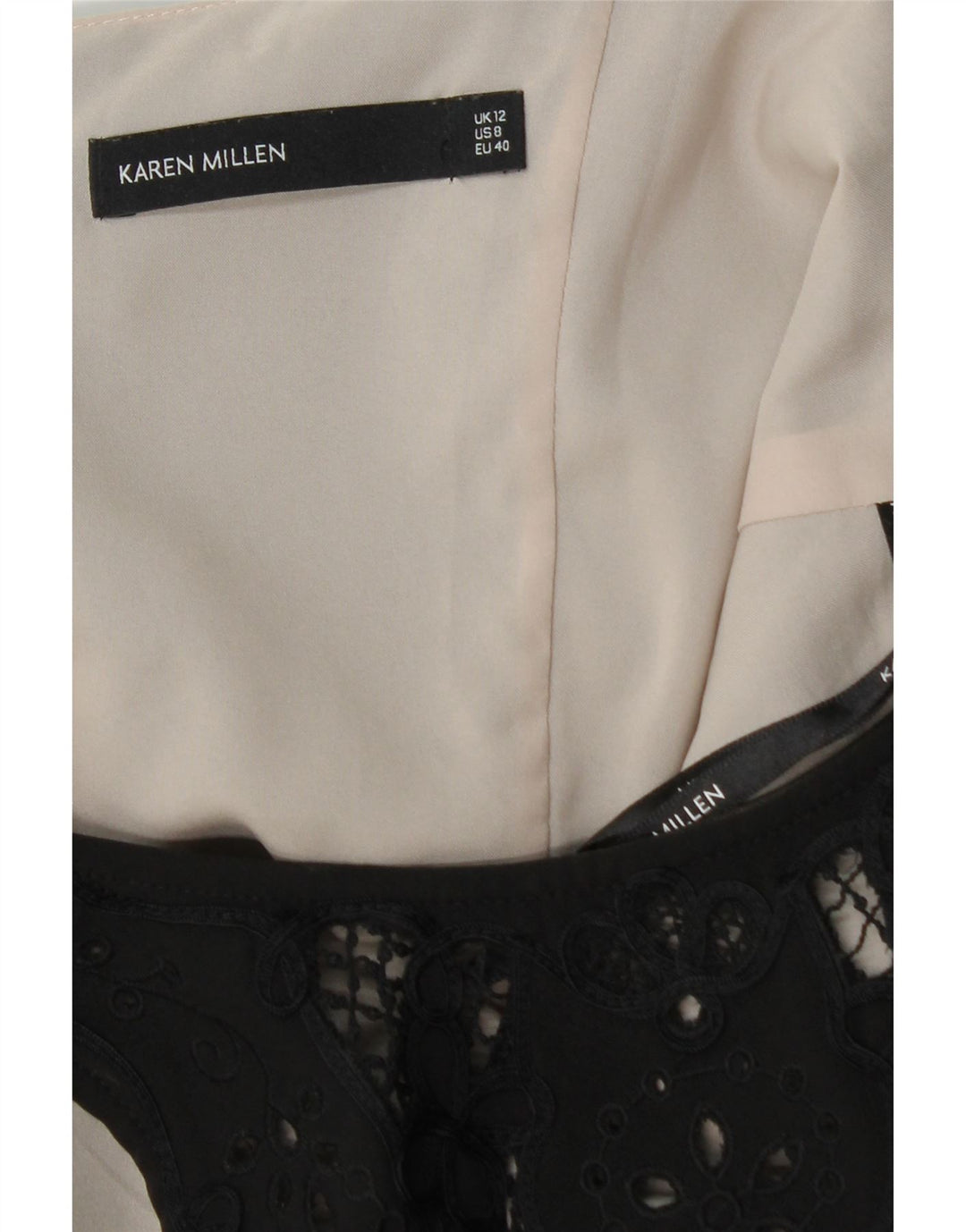 KAREN MILLEN Γυναικείο Αμάνικο Bodycon Φόρεμα UK 12 Μεσαίο μαύρο πολυεστέρα