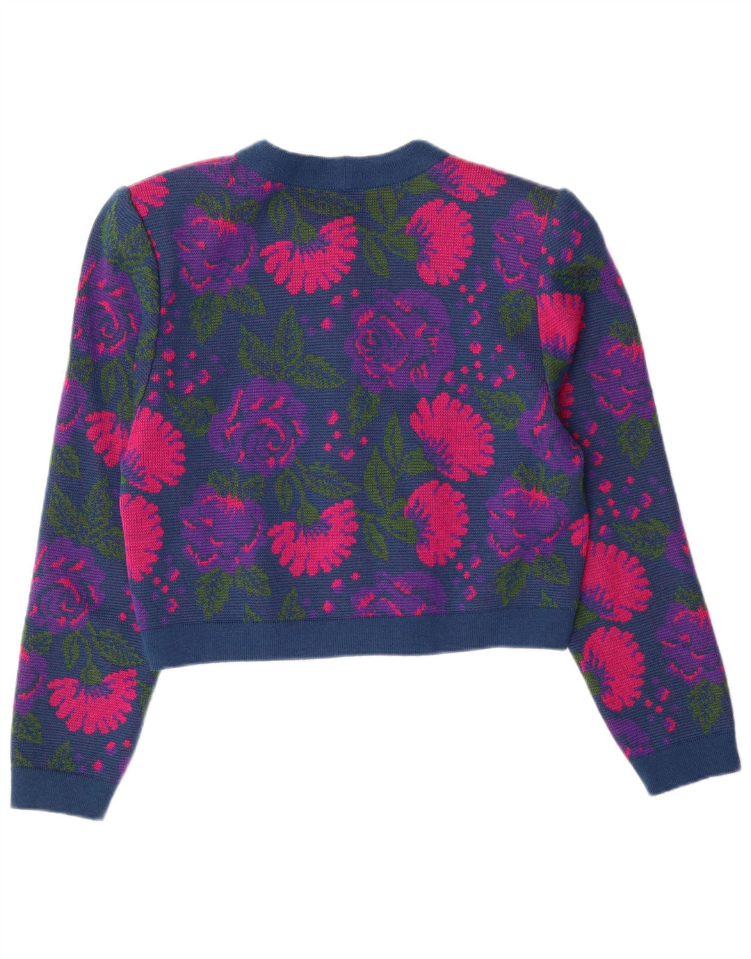 VINTAGE Γυναικείο Σετ 3 τεμαχίων IT 46 Μεγάλο W26 Μπλε Navy Floral Παρθένο μαλλί