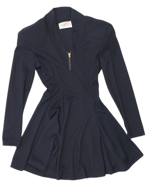 White Stuff Γυναικείο μακρυμάνικο φόρεμα A-Line UK 12 Medium Navy Blue