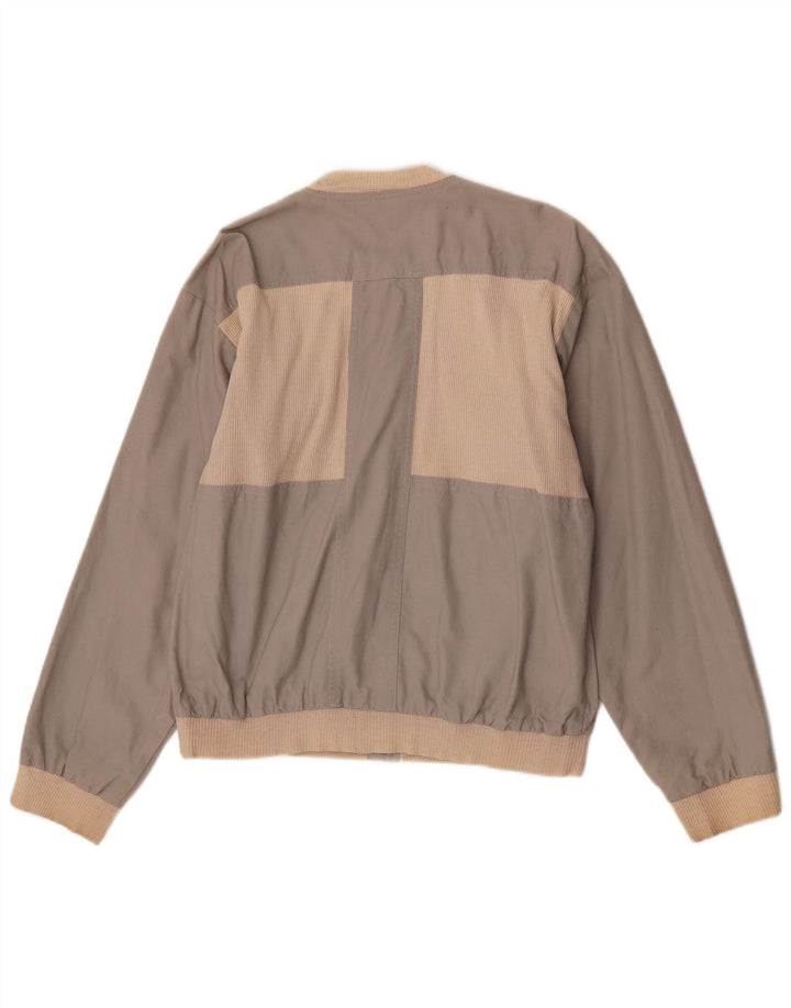 Vintage Ανδρικό Bomber Jacket UK 40 Large Grey Colourblock