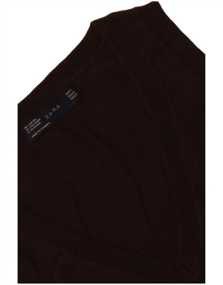 Zara Γυναικείο Γιλέκο Tank Top UK 12 μεσαίο καφέ βαμβακερό