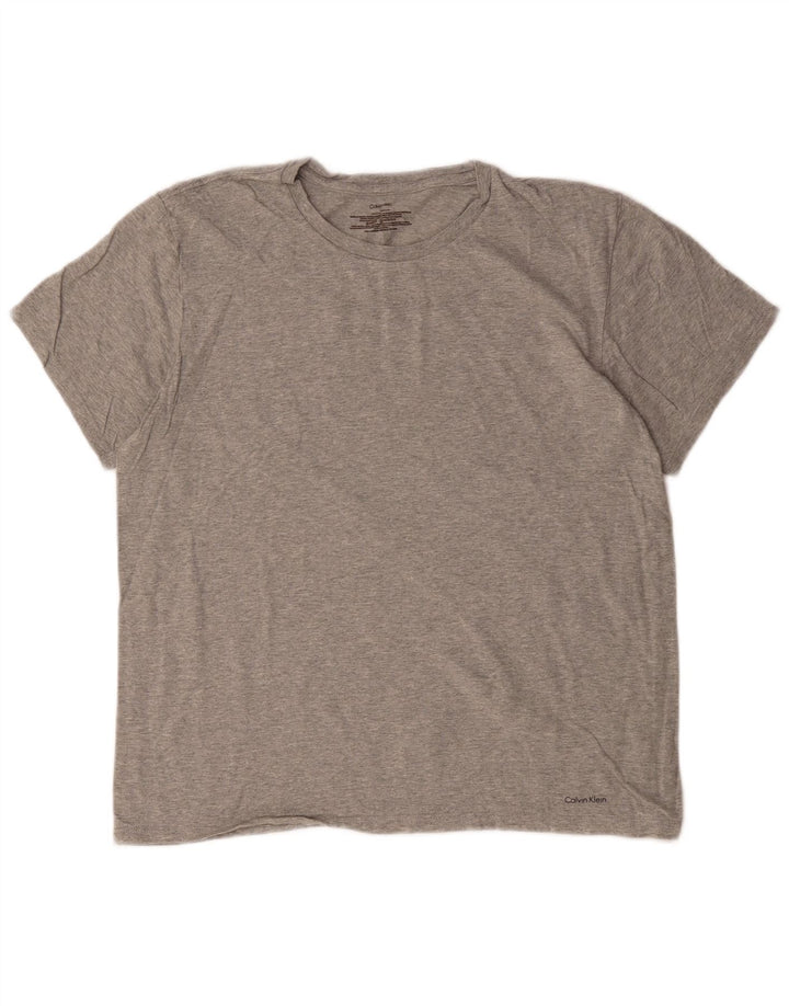 Ανδρικό T-Shirt Calvin Klein Τοπ μεσαίο γκρι βαμβακερό