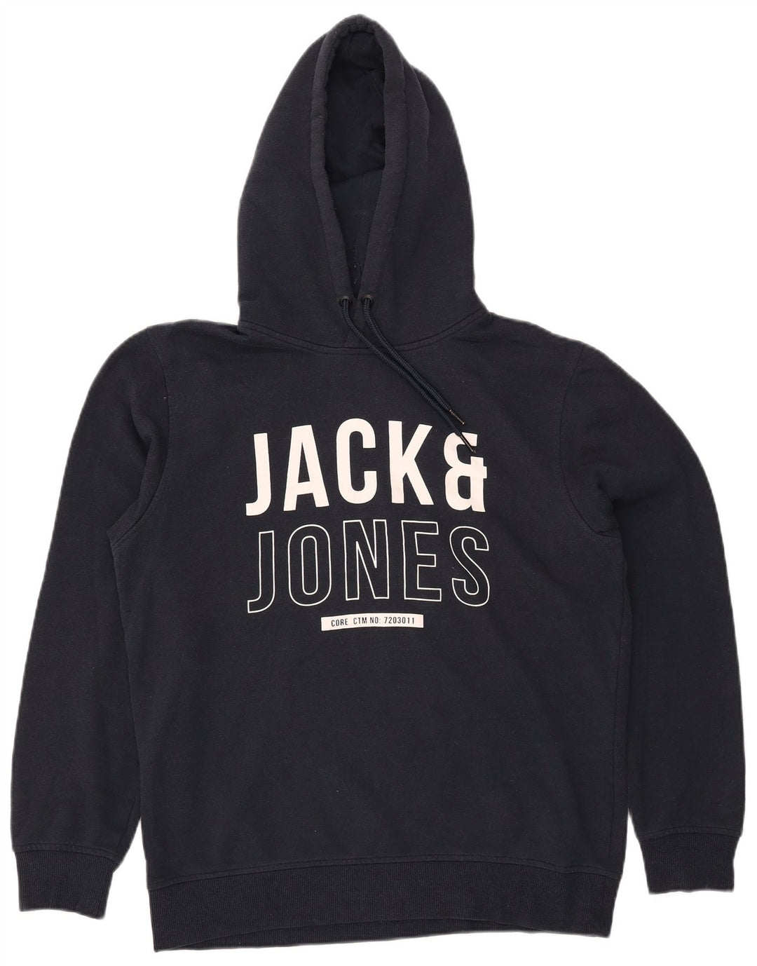 JACK & JONES Ανδρικό γραφικό μπλουζάκι με κουκούλα με μεγάλο μπλε ναυτικό πολυεστέρα
