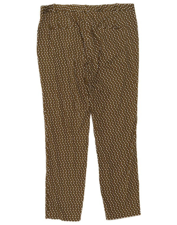 Zara Γυναικείο Slim παντελόνι Chino EU 42 Large W32 L27 Khaki Geometric