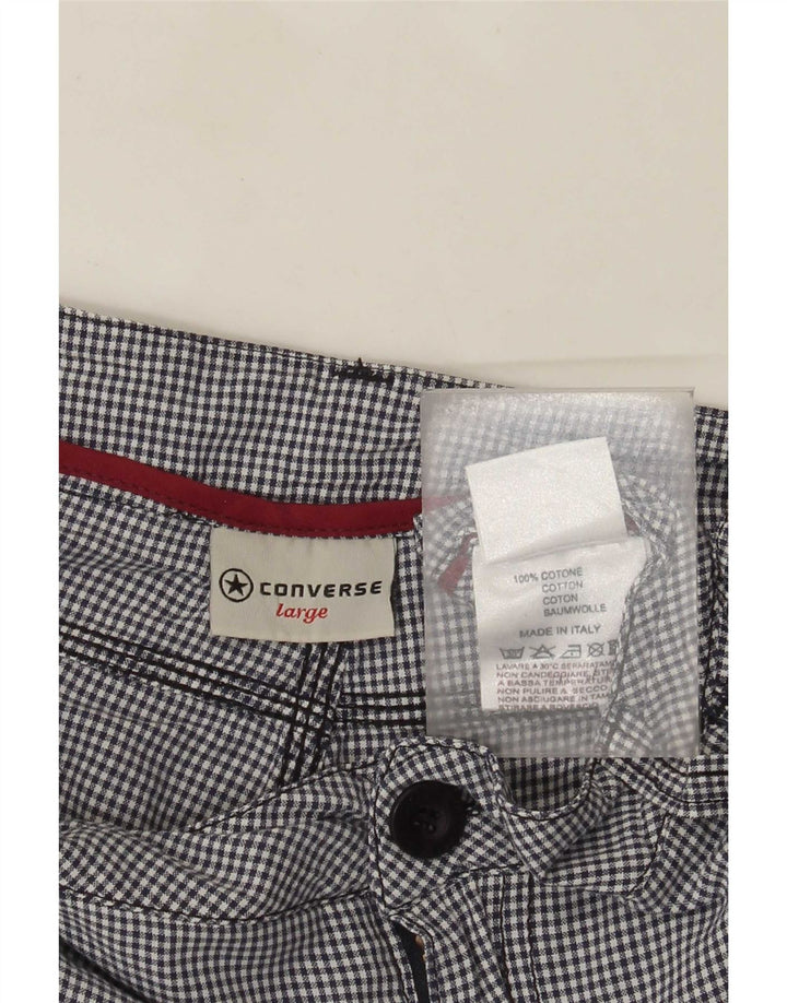 Γυναικείο Casual σορτς Converse μεγάλο W34 Navy Blue Gingham Cotton