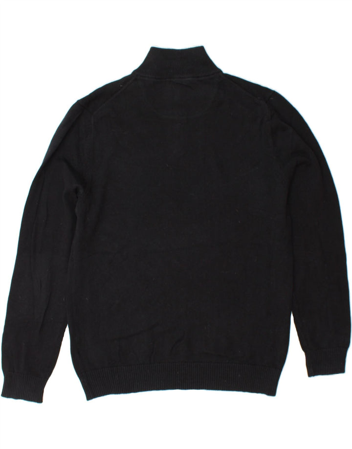 WHITE STUFF Womens Zip Neck Jumper Sweater UK 16 Large Black Cotton Vintage White Stuff and Second-Hand White Stuff from Messina Hembry 