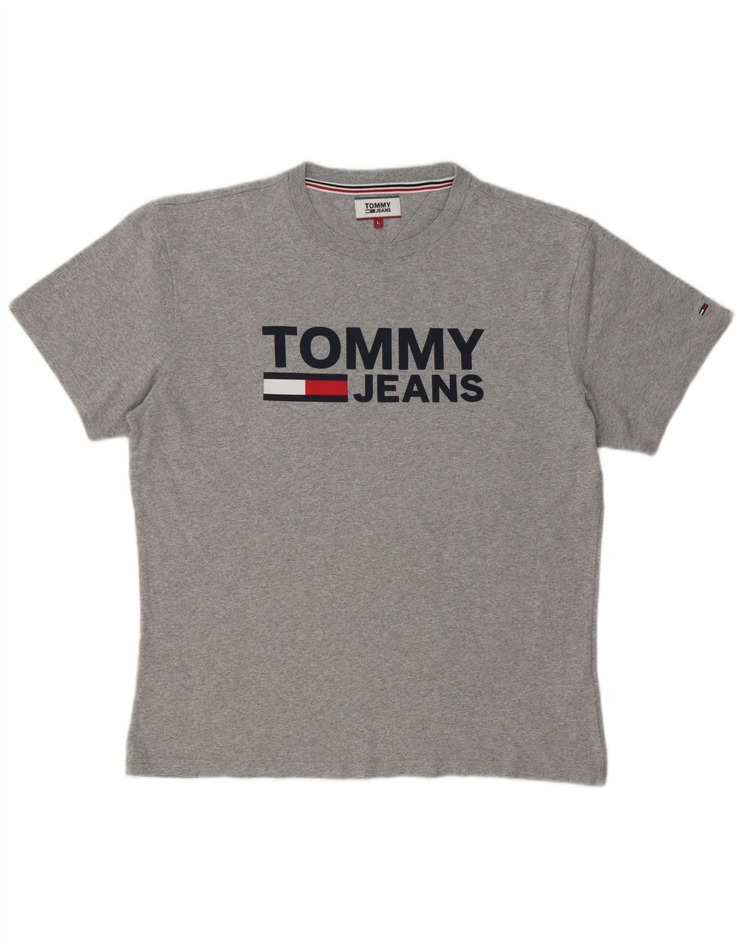 Ανδρικό γραφικό μπλουζάκι TOMMY HILFIGER Top μεγάλο γκρι βαμβακερό