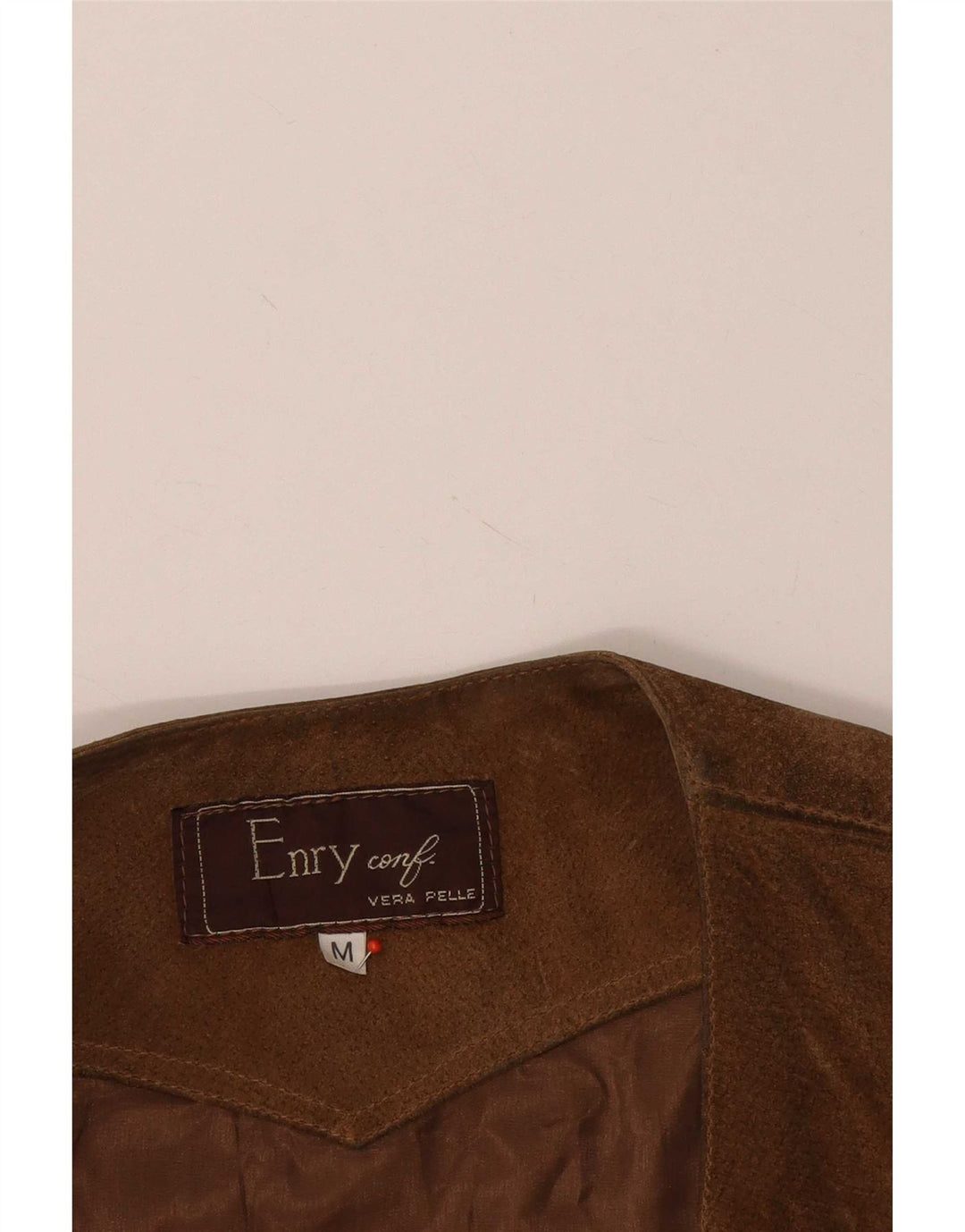 Vintage Ανδρικό Suede Utility Gilet UK 38 Δέρμα μεσαίου καφέ