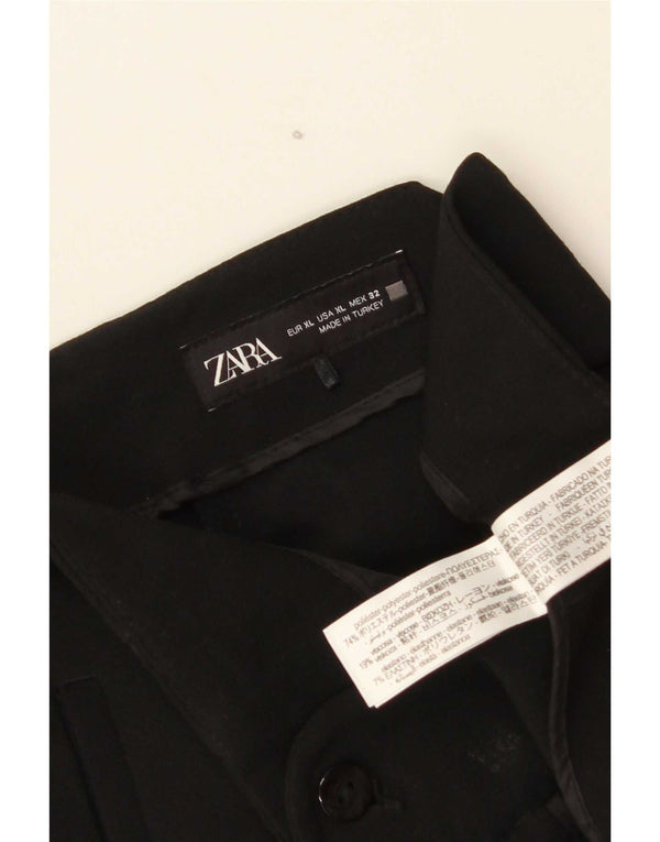 Zara Γυναικείο ψηλόμεσο κωνικό παντελόνι Chino XL W32 L32 Μαύρο πολυεστέρα