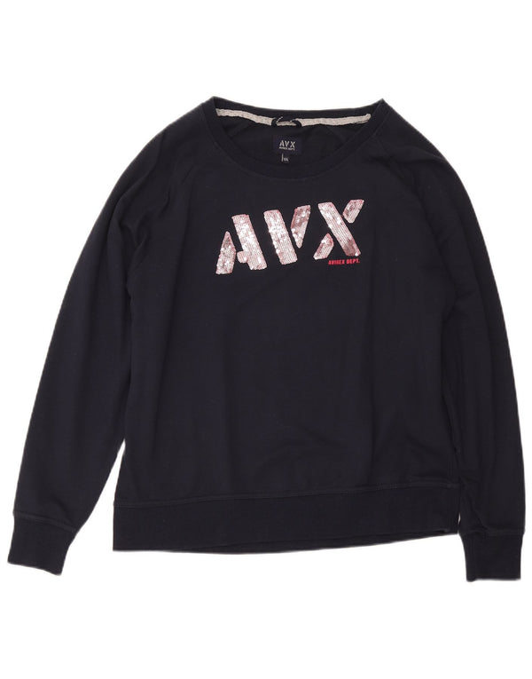 Γυναικεία γραφική φούτερ Avirex Jumper UK 20 2XL Navy Blue Cotton