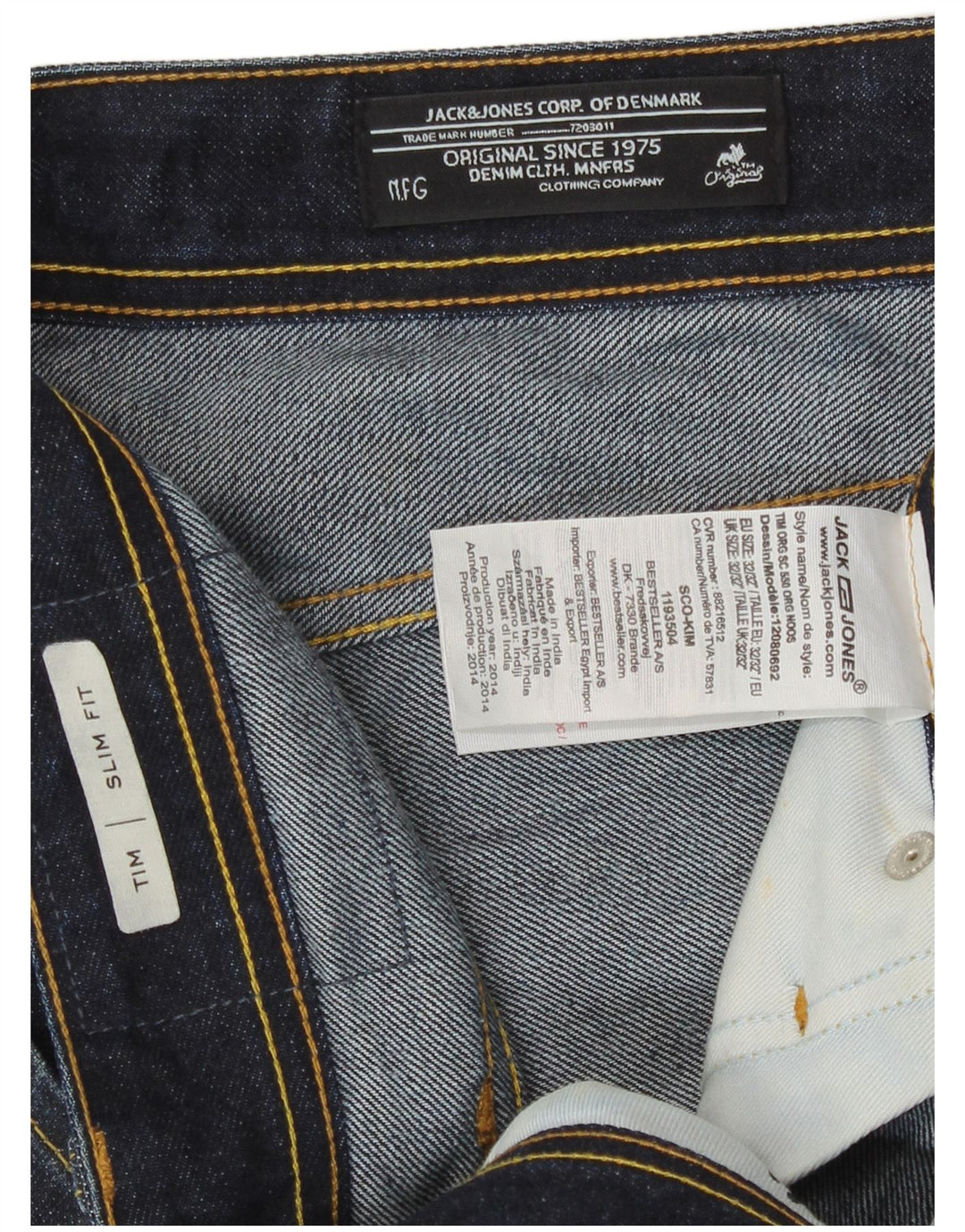 Jack & Jones Ανδρικό Tim Slim Jeans W32 L32 Navy Blue Cotton