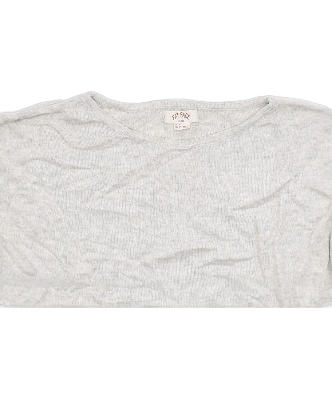 FAT FACE Womens Oversized Crew Neck Jumper Sweater UK 8 Small Grey | Vintage | Thrift | Second-Hand | Used Clothing | Messina Hembry 