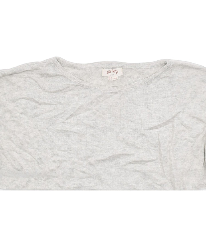 FAT FACE Womens Oversized Crew Neck Jumper Sweater UK 8 Small Grey | Vintage | Thrift | Second-Hand | Used Clothing | Messina Hembry 