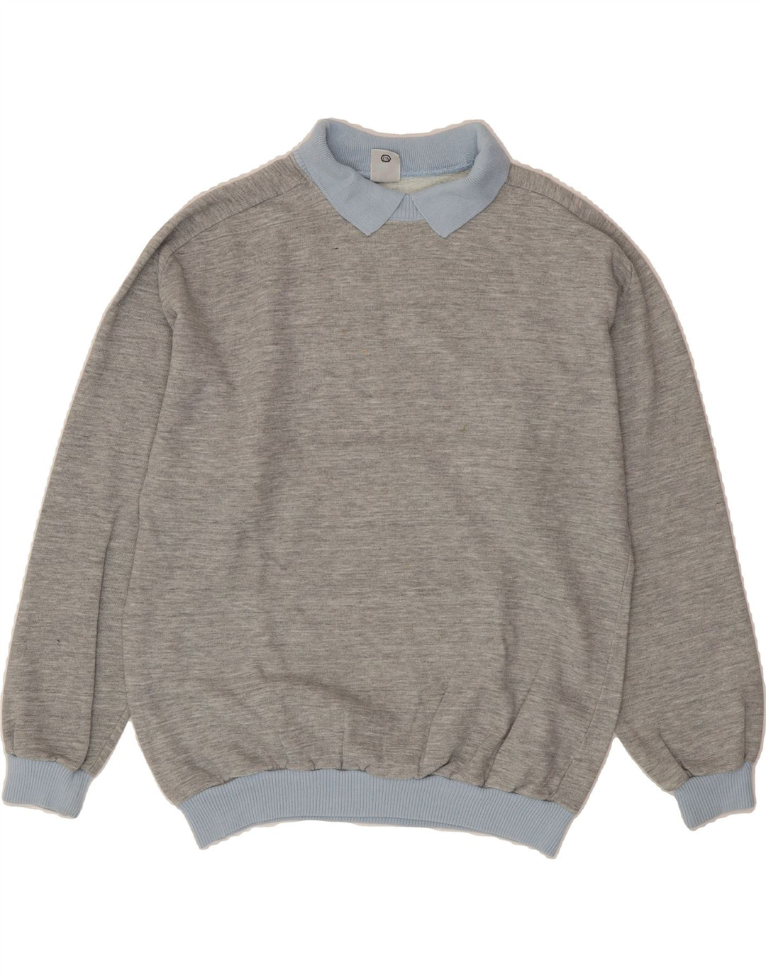 RODEO Mens Polo Neck Jumper Sweater IT 52 Large Grey Colourblock Vintage Rodeo and Second-Hand Rodeo from Messina Hembry 