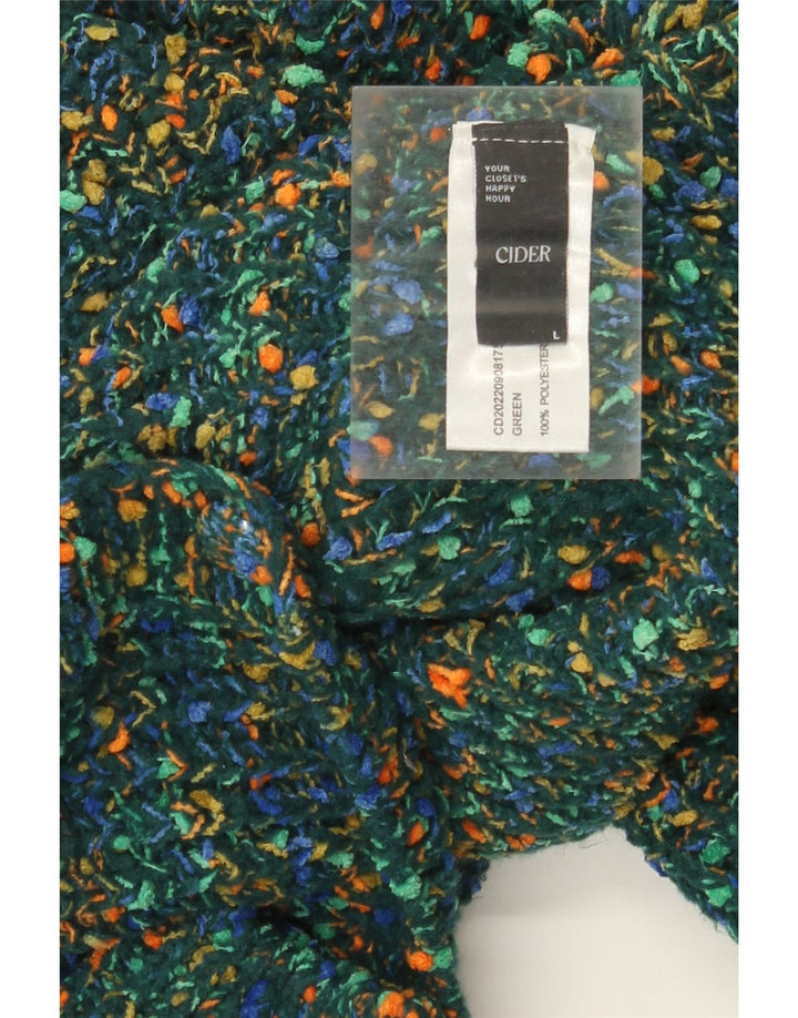 Γυναικείο Cider Crop Cardigan πουλόβερ UK 16 Large Green Flecked Polyester