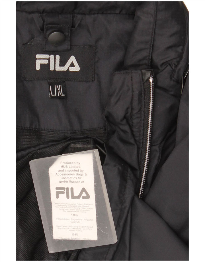 Fila Ανδρικό μπουφάν με κουκούλα αντιανεμικό UK 40 μεγάλο μαύρο πολυαμίδιο