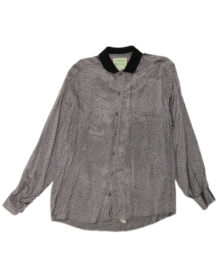 Vintage Ανδρικό πουκάμισο Μεσαίο Γκρι Paisley Acetate