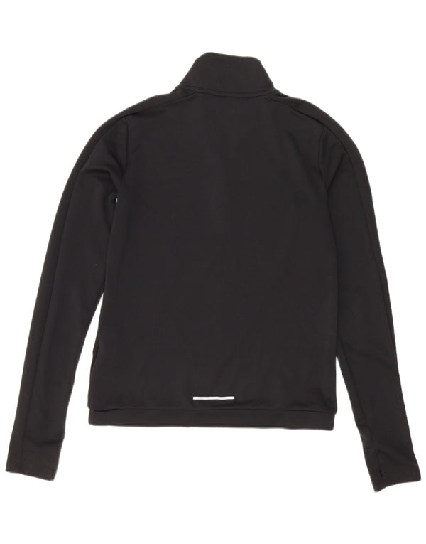 Nike γυναικεία Dri Fit Loose φερμουάρ με λαιμόκοψη μακριά μανίκια UK 6 XS μαύρο πολυεστέρα