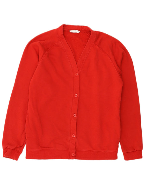 Marks & Spencer Girls Cardigan πουλόβερ 13-14 ετών Κόκκινο βαμβακερό