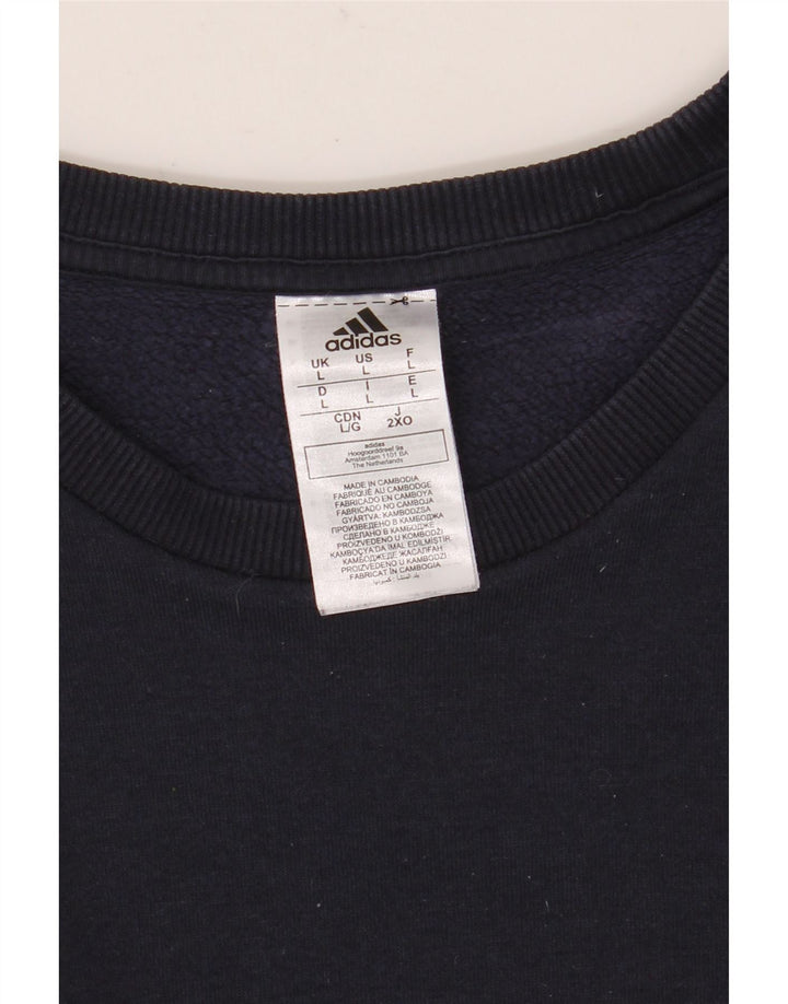 Ανδρικό φούτερ Adidas Jumper Large Navy Blue από βαμβάκι