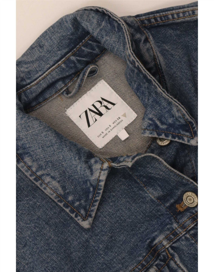 Zara Γυναικείο Τζιν Μπουφάν UK 10 Small Blue
