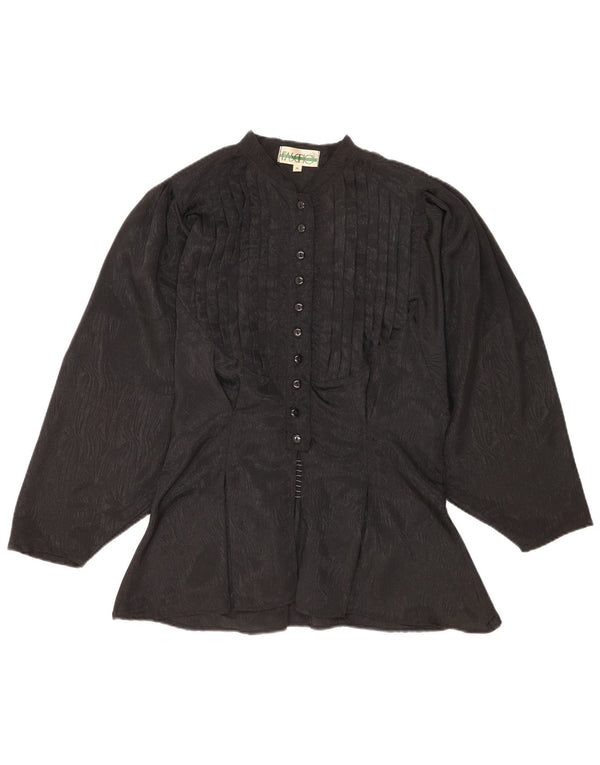 Fascino γυναικείο πουκάμισο μπλούζα UK 14 Medium Μαύρο Animal Print Polyester