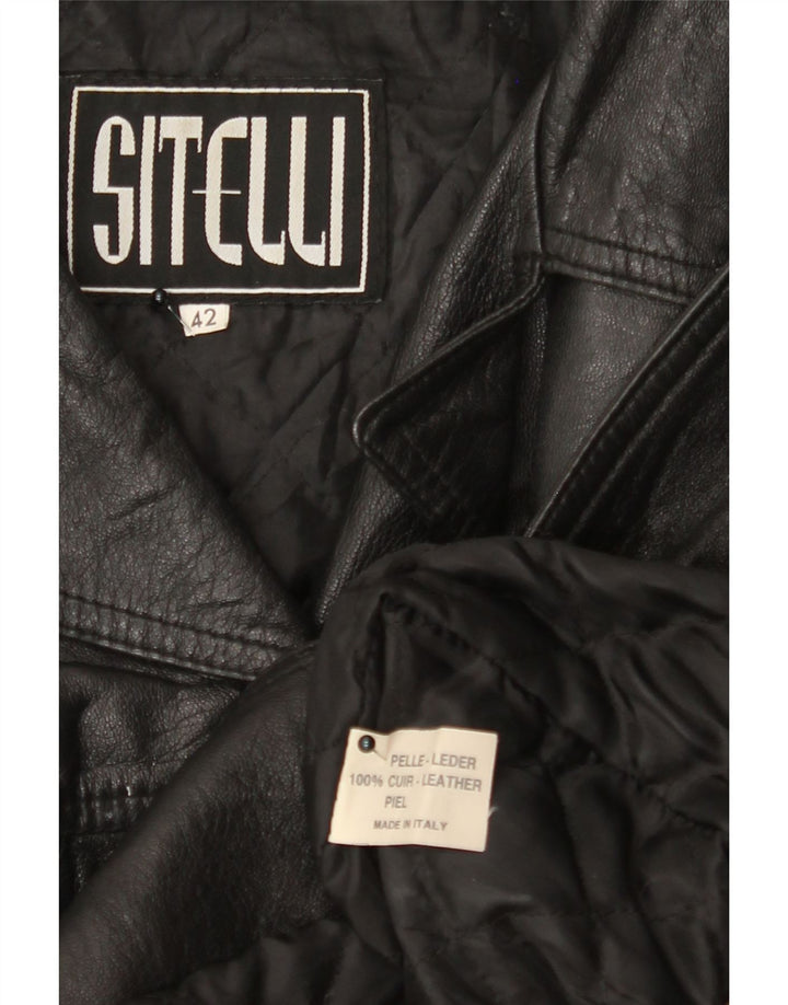 SITELLI Womens Leather Jacket IT 42 Medium Black Leather Vintage Sitelli and Second-Hand Sitelli from Messina Hembry 