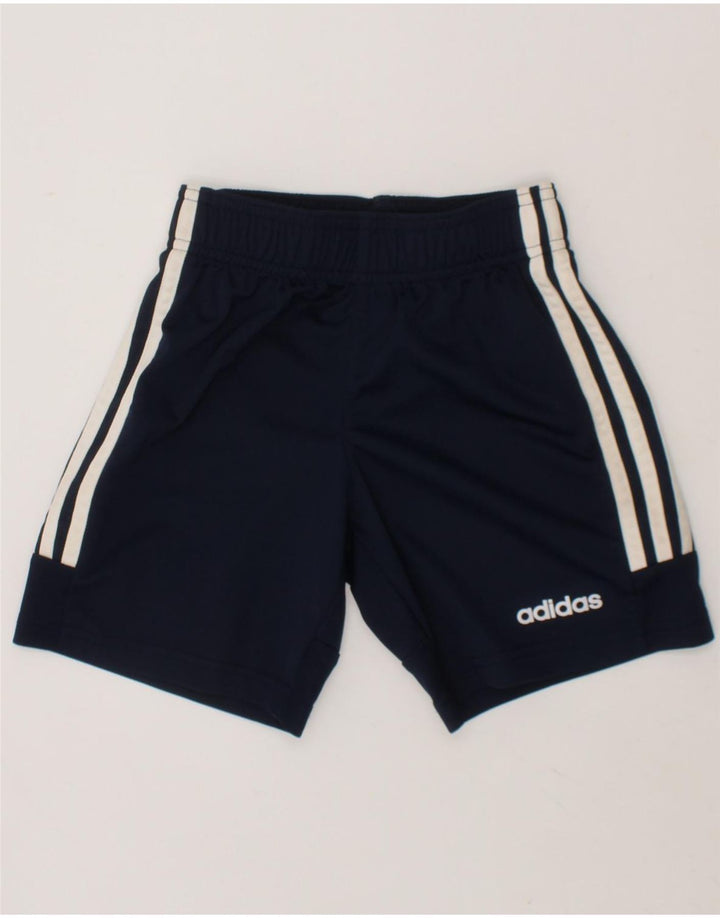 ADIDAS Boys Sport Shorts 7-8 Years Navy Blue Polyester Vintage Adidas and Second-Hand Adidas from Messina Hembry 