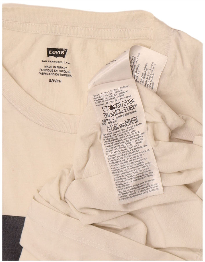 Ανδρικό γραφικό μπλουζάκι Levi's Small off λευκό βαμβακερό