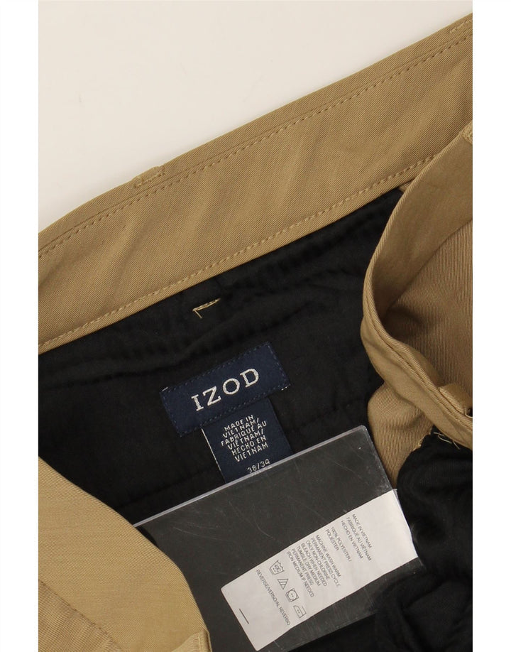 IZOD Mens Straight Chino Trousers W38 L34 Khaki Polyester Vintage Izod and Second-Hand Izod from Messina Hembry 